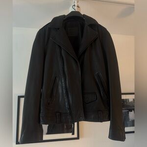 All Saints - Men's Black Leather Jacket - XS